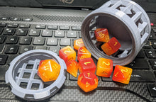 Load image into Gallery viewer, Dice Cages / Prisons / Jails / Cups for Dice Collectors - Round with Screw Cap - 3 Sizes: 2 to 12 Dice - Dungeons and Dragons - 3D Printed
