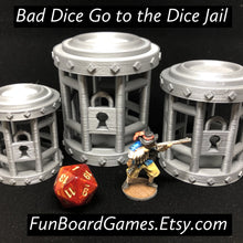 Load image into Gallery viewer, Dice Jail Prison for Misbehaving Dice : 3 Sizes: 2 to 12 Dice - Dungeons and Dragons - 3D Printed