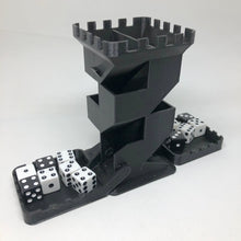 Load image into Gallery viewer, Castle Dice Tower with Folding Dice Trays - Double Sided - 5 1/8" tall