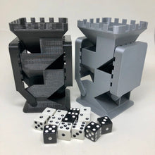 Load image into Gallery viewer, Castle Dice Tower with Folding Dice Trays - Double Sided - 5 1/8" tall