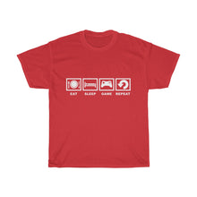 Load image into Gallery viewer, Eat Sleep Play Video Games Repeat Cotton Tee T-Shirt - Horizontal Logo