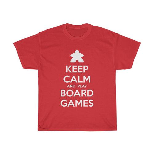 Keep Calm and Play Board Games Heavy Cotton Tee T-Shirt