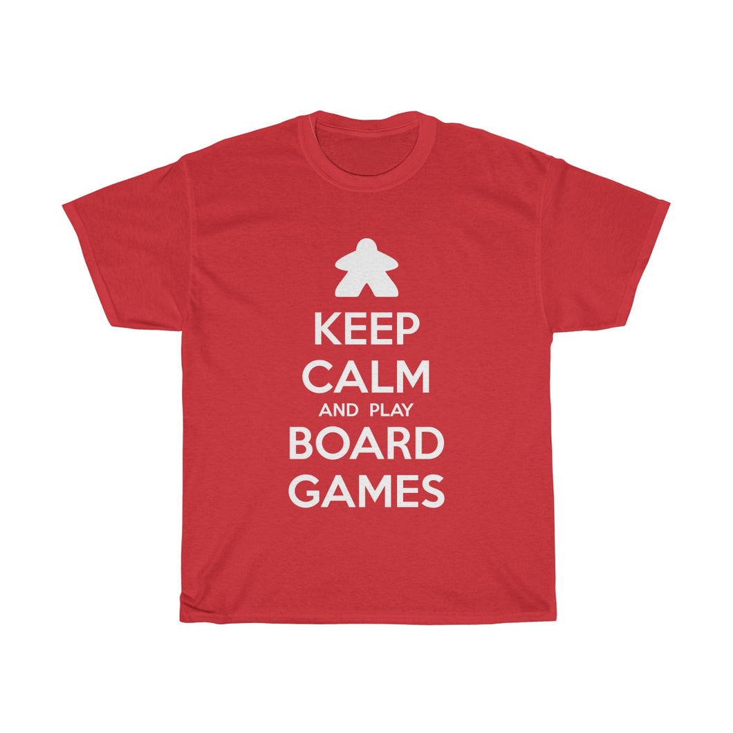 Keep Calm and Play Board Games Heavy Cotton Tee T-Shirt