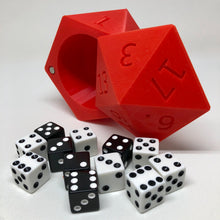 Load image into Gallery viewer, D20 Dice Case Storage Container w Magnetized Lid - Large Fits 13 D6