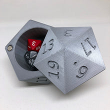 Load image into Gallery viewer, D20 Dice Case Storage Container w Magnetized Lid - Large Fits 13 D6