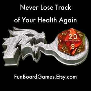 Dragon d20 Holder for Dungeons and Dragons, Magic the Gathering, and other games that use a d20.