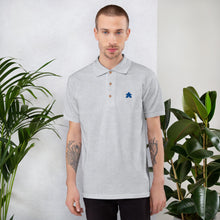 Load image into Gallery viewer, Blue Meeple Embroidered Polo Shirt