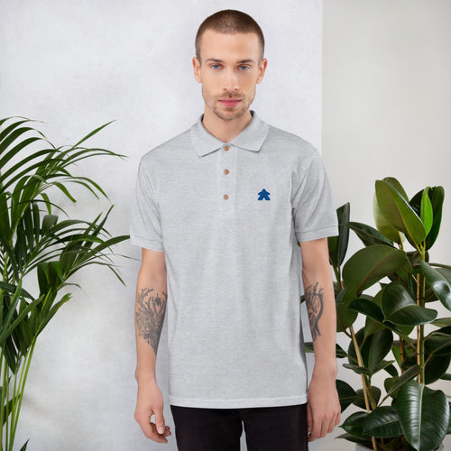Blue Meeple Embroidered Polo Shirt