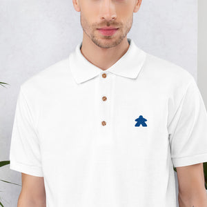 Blue Meeple Embroidered Polo Shirt